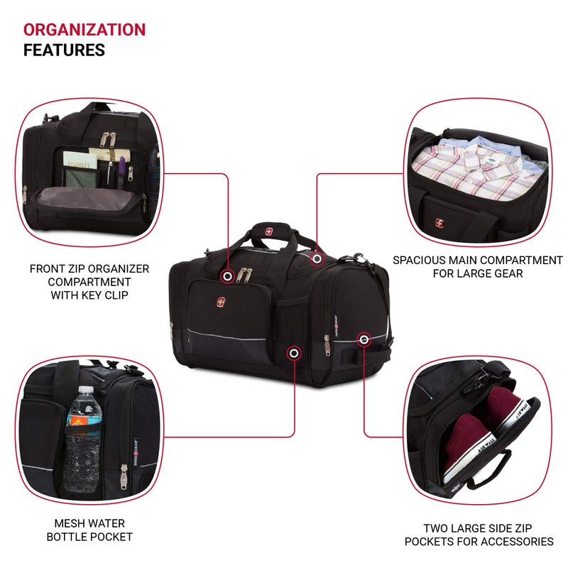 SwissGear Apex Duffle Bag for Travel and Gym with Bungee-Cord System - Image 3